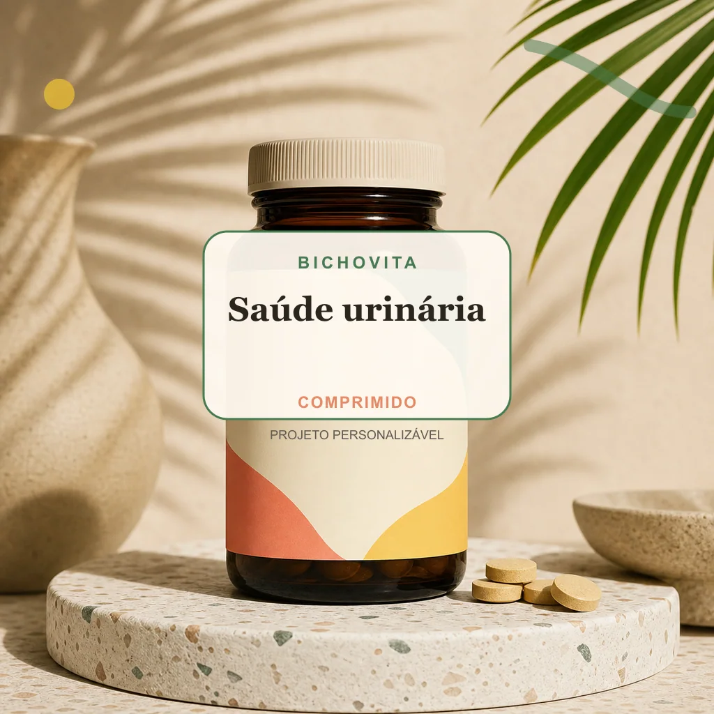 Saúde urinária em comprimido, conceito de suplemento pet de marca própria Bichovita